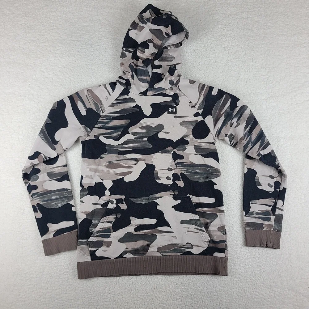 Under Armour Hoodie Boys YXL Black Brown Gray Camo‎ Loose Sweater Activewear